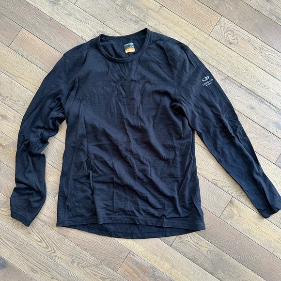 Black Icebreaker Men’s Black Long Sleeve Top - Picture 8 of 14